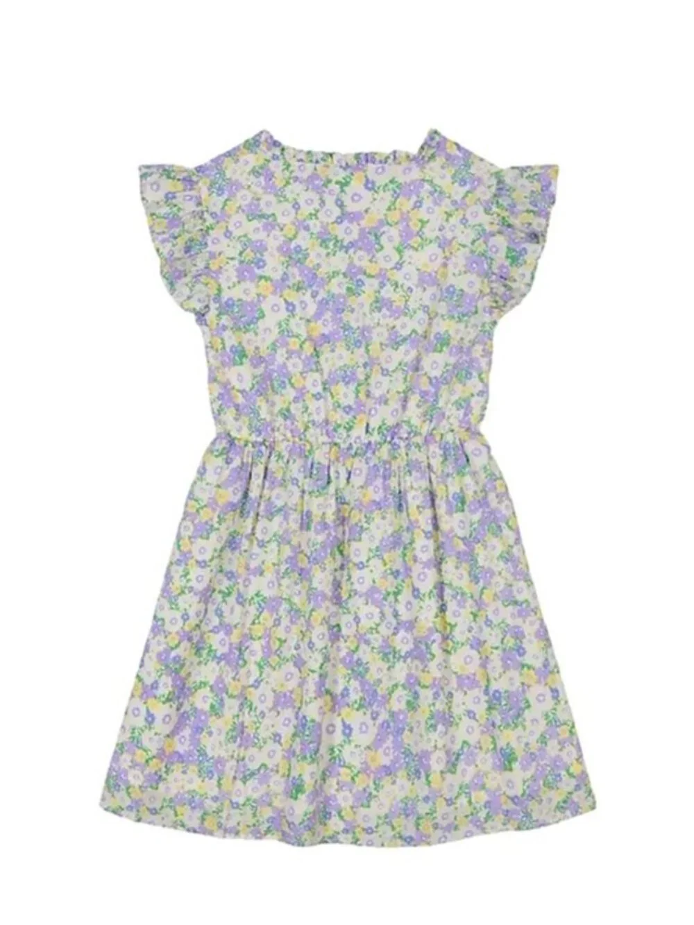 Gap Kids Girls Floral Flutter Sleeve Woven Dress Purple Yellow Sizes XS L XL